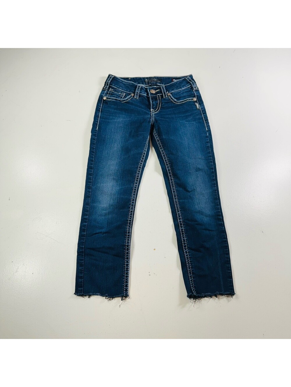 Silver Suki Capri Jeans Super Stretch Dark Wash Blue Men’s Size 26
